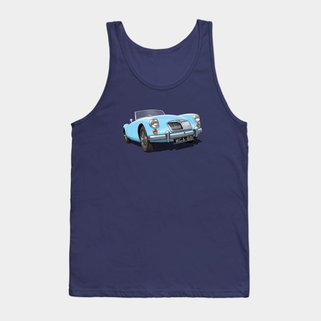 MGA roadster in light blue Tank Top by candcretro